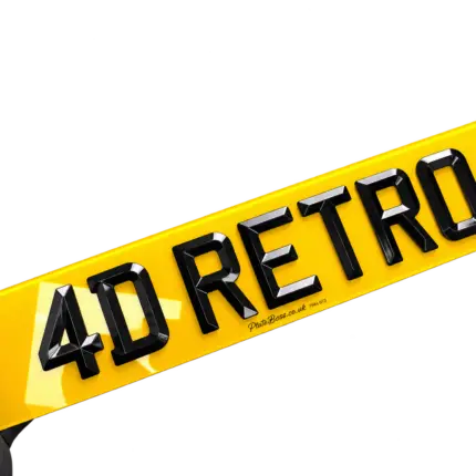 EV retro number plates with green flash badge
